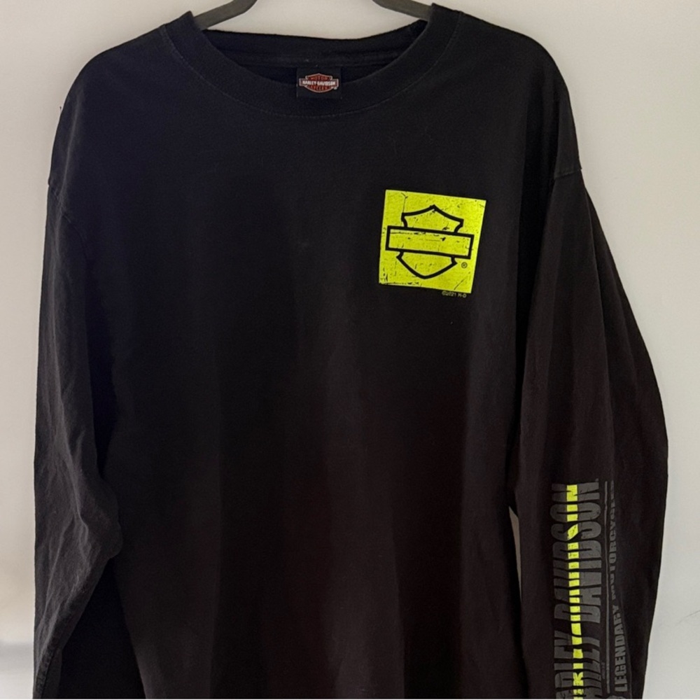 Harley-Davidson Black and Yellow Long Sleeve Tee